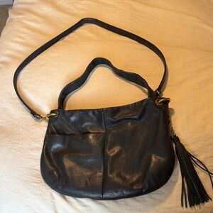 Black HOBO brand saddle bag, 100% genuine leather Liner
